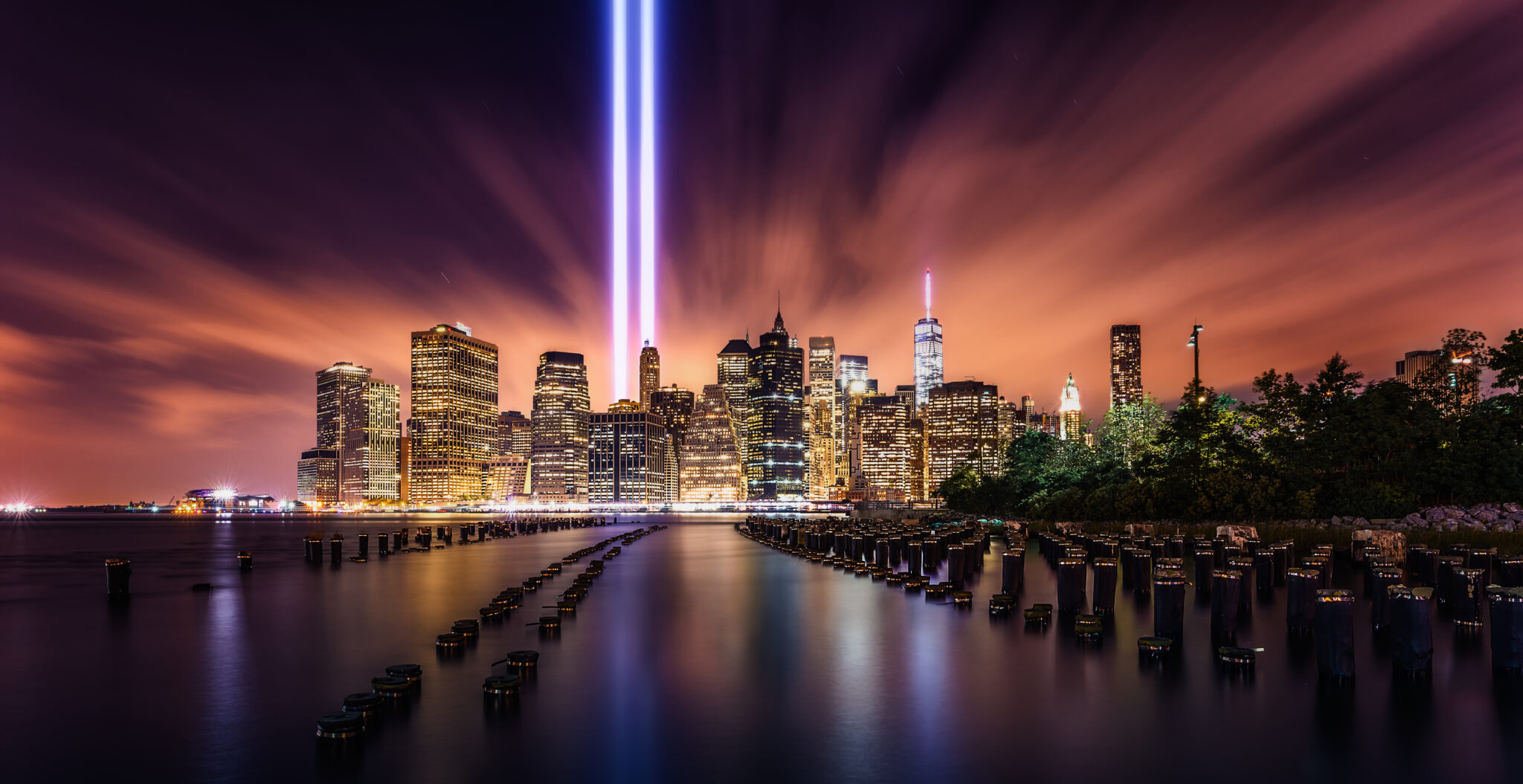 Photo of World Trade Center Memorial on 9/11 anniversary