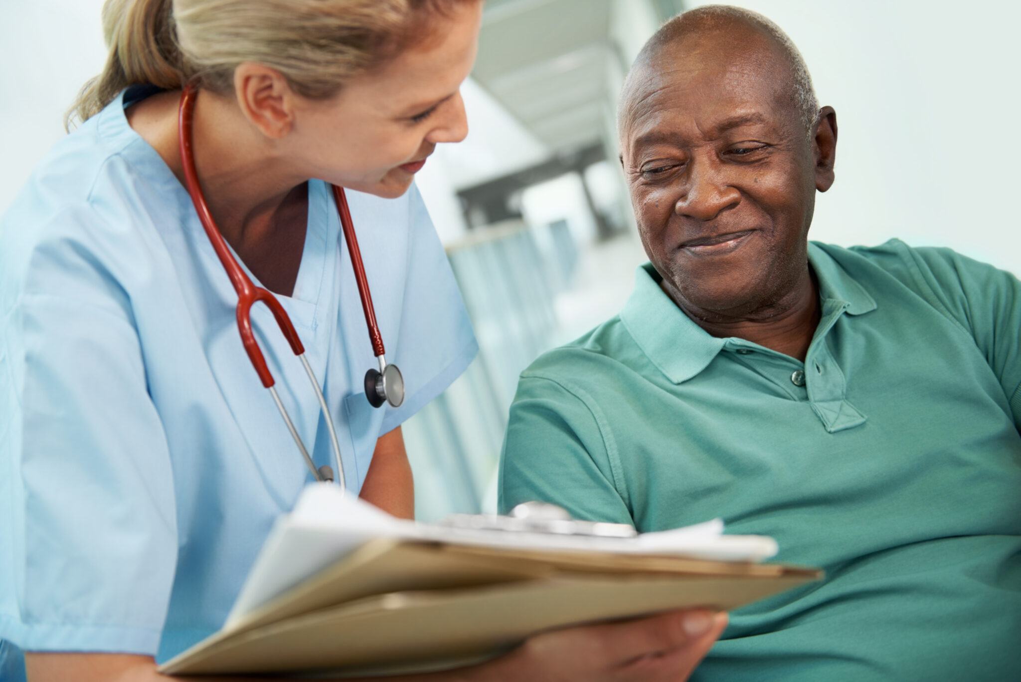 A mesothelioma patient receives care from a doctor at the West Los Angeles VA Medical Center