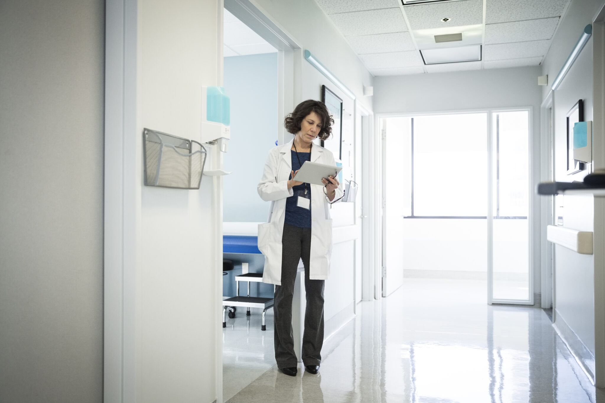 Doctor looks at charts while working at VA Medical Center Atlanta