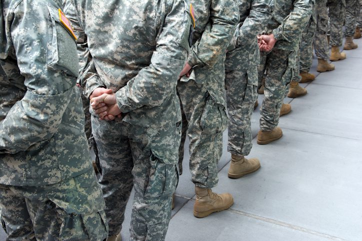 Soldiers lining up to inquire about their 2024 VA Disability Rates