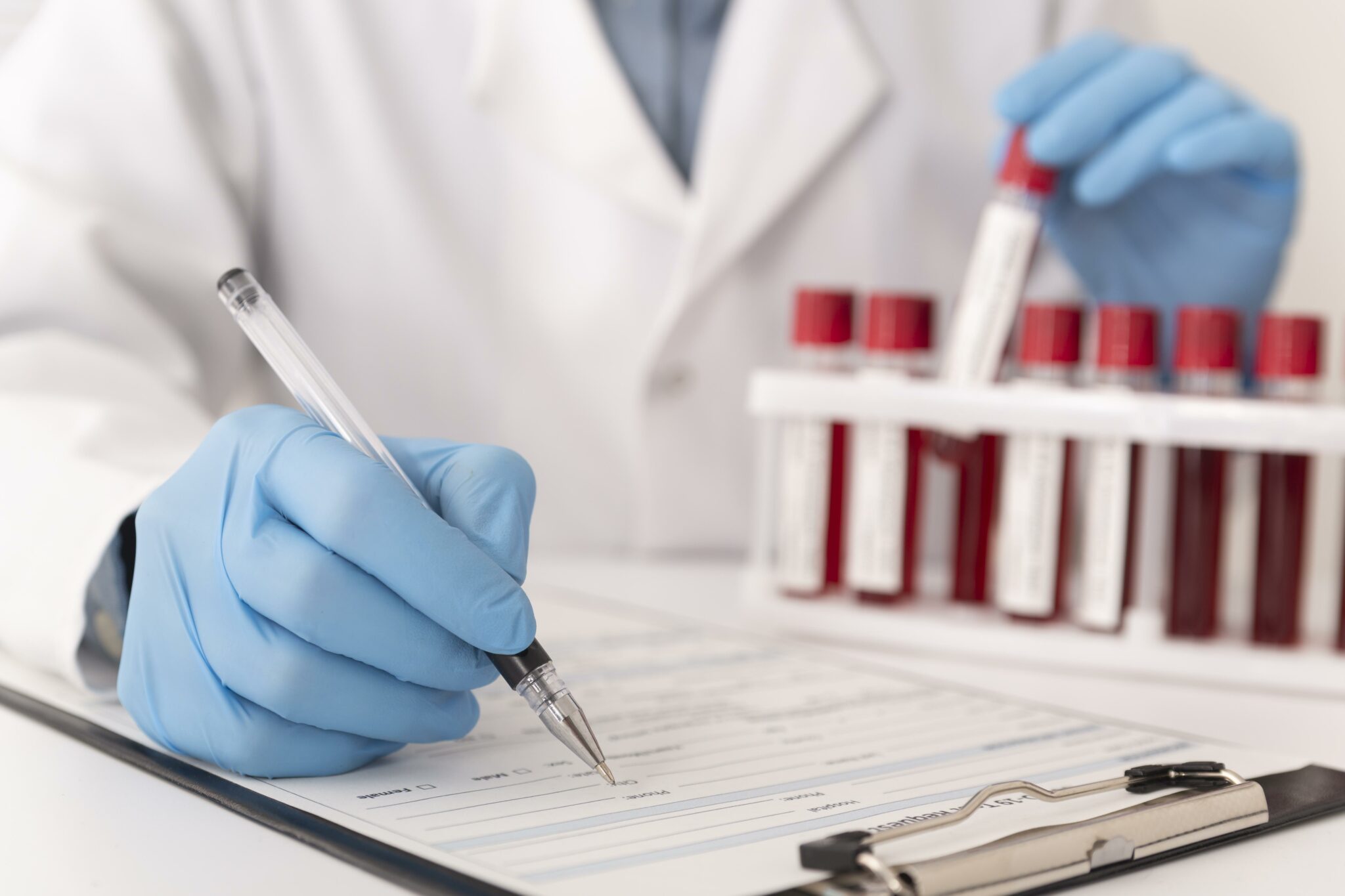 Cancer researcher at Baylor Scott & White Health collecting data for a clinical trial.